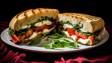 Caprese Sandwich with Fresh Mozzarella, Tomato, and Basil