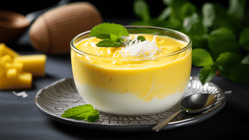 Chilled Mango Coconut Pudding