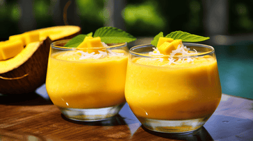 Chilled Mango Coconut Pudding