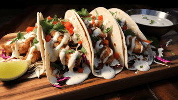 Fish Tacos with Lime Crema