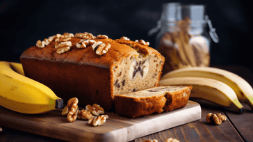 Golden Banana Bread with Walnuts